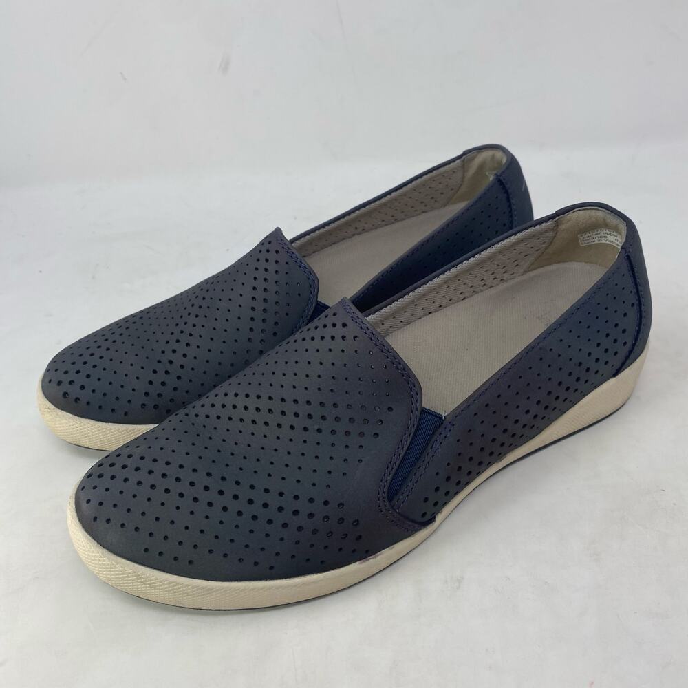 DANSKO Odina Perforated Nubuck Slip-On Blue Shoes Womens Size 7.5